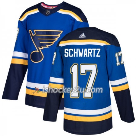 Mænd NHL St. Louis Blues Trøje Jaden Schwartz 17 Adidas 2017-2018 Blå Authentic